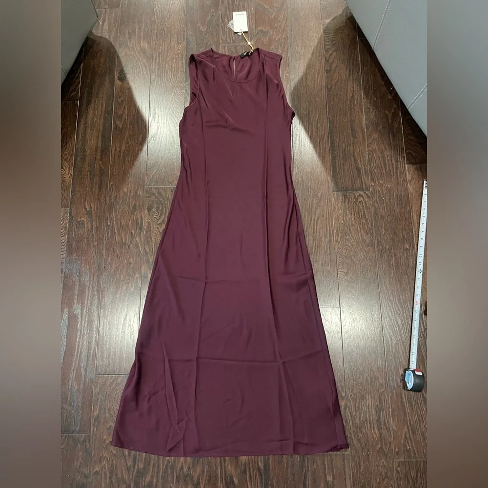 Quince Women Washable Stretch Silk Tank Midi Dress Wine Tasting Size Large NEW - Picture 3 of 10